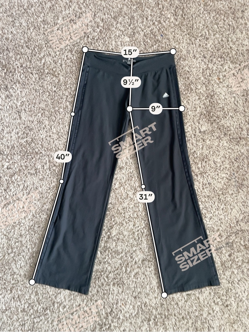 ADIDAS | Black Wide Leg Athletic Pants Sz M - Picture 5 of 7